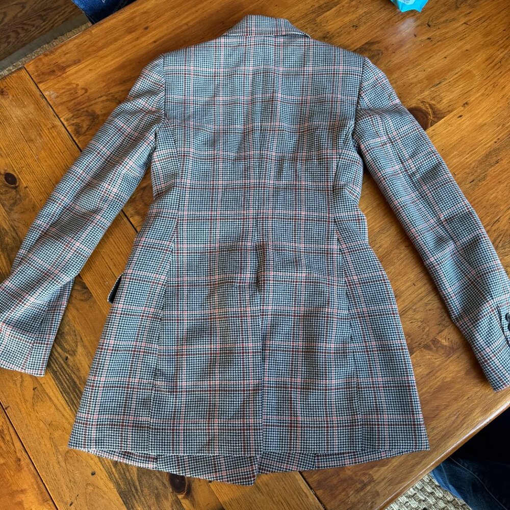Like New WILFRED MARGAUX BLAZER DOUBLE BREASTED CHECK PLAID Sz 00 - Picture 5 of 5
